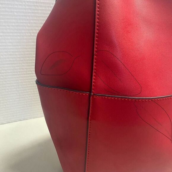 BOSTANTEN Women’s Leather Hobo Bucket Shoulder Bag Red 9X5X12 SEE DESCRIPTION - Picture 6 of 13